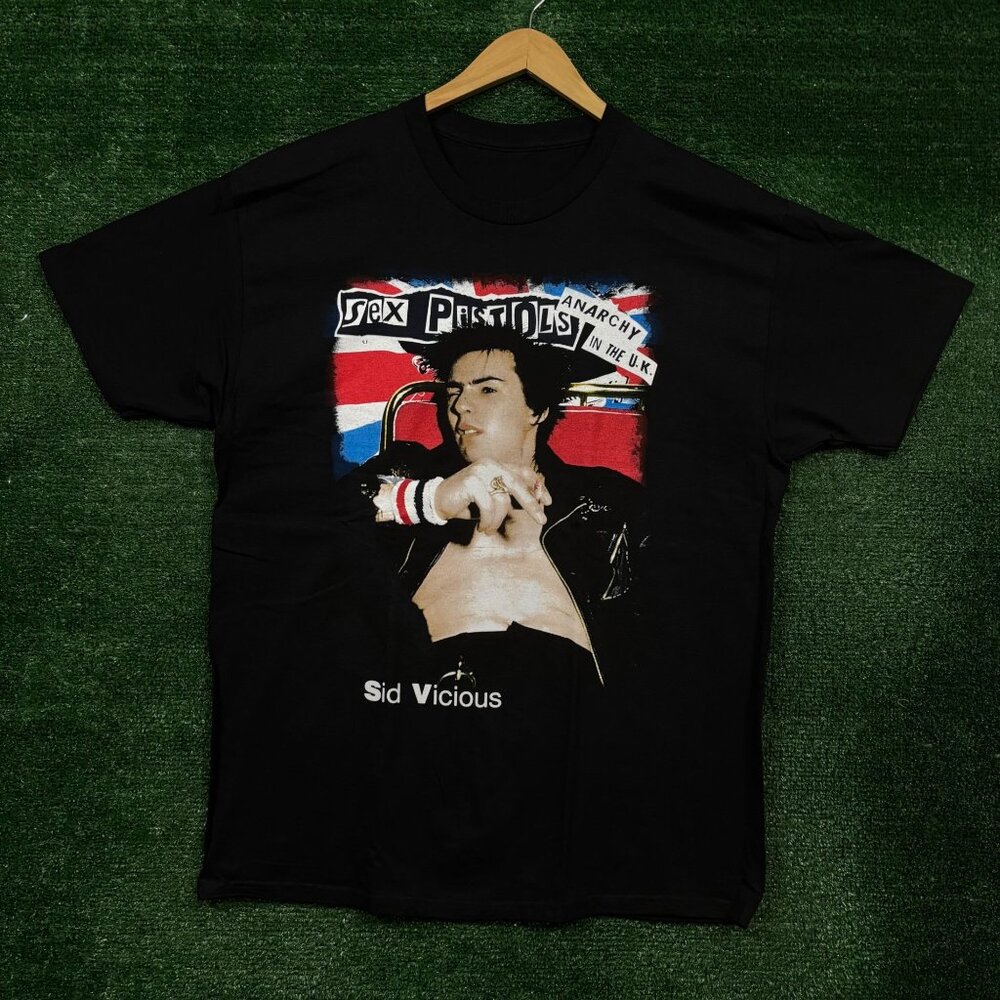 Sex Pistols Anarchy in the UK Sid Vicious Punk Rock Band T-Shirt Size Large